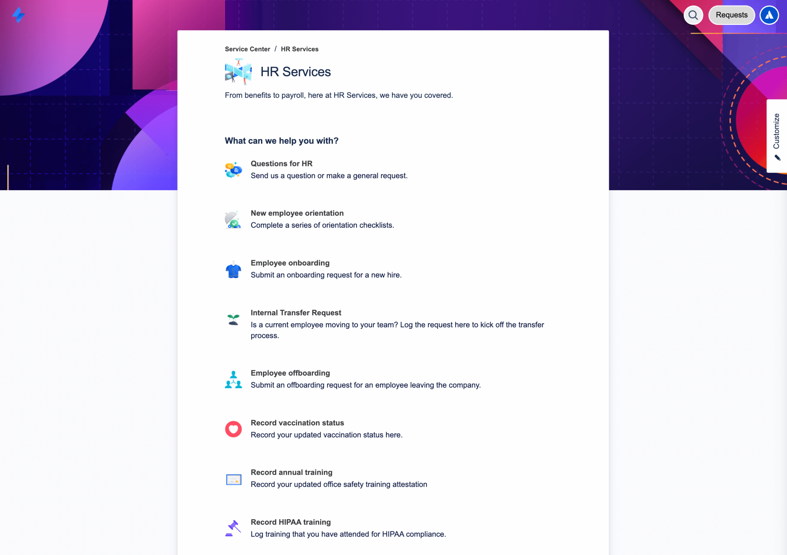 Official Atlassian screenshot of a Jira Service Management customer portal